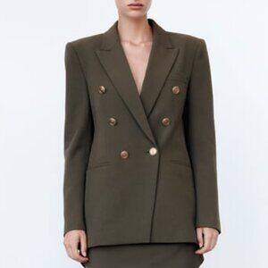 Zara, Khaki Green Blazer, XS, excellent condition